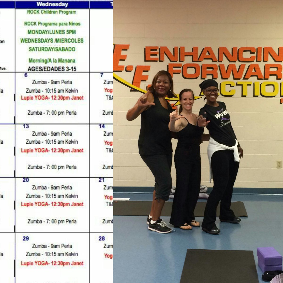 WEWINFoundation's tweet photo. #LupieYoga TODAY AT 12:30! #WeWinWednesdayZ #THRIVINGandWINNING #WeWinFoundation http://t.co/ywUGkc43Pc