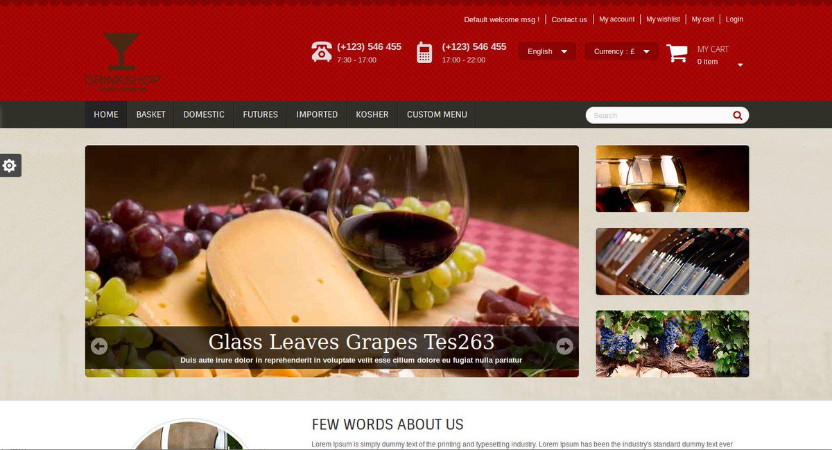 PrestashopThem's tweet image. Drinkshop, Prestashop Wine - prestashop-daily.com/en/prestashop-…