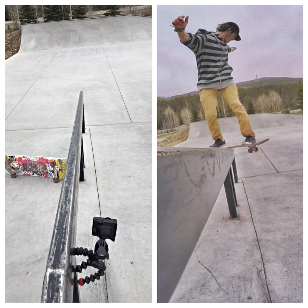 Sethdreidelhill's tweet photo. Using my @jobyinc and @GoPro to get that #creativeangle while #skateboarding in #breckenridge #colorado #skate http://t.co/RmhY9FOVtV