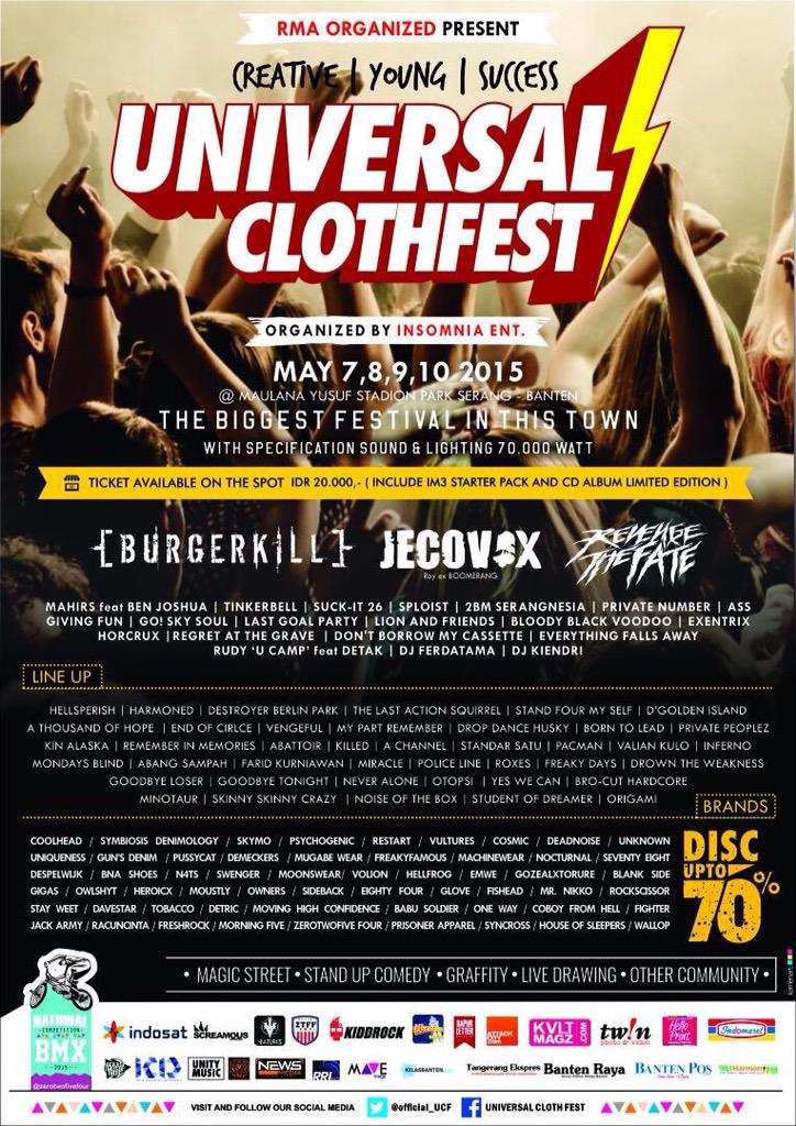 Kita berdendang hari jumat . . banyak brand &amp; band yang badai ciamik . . Come join here gennks <a href="/official_UCF/">UNIVERSAL CLOTHFEST</a>