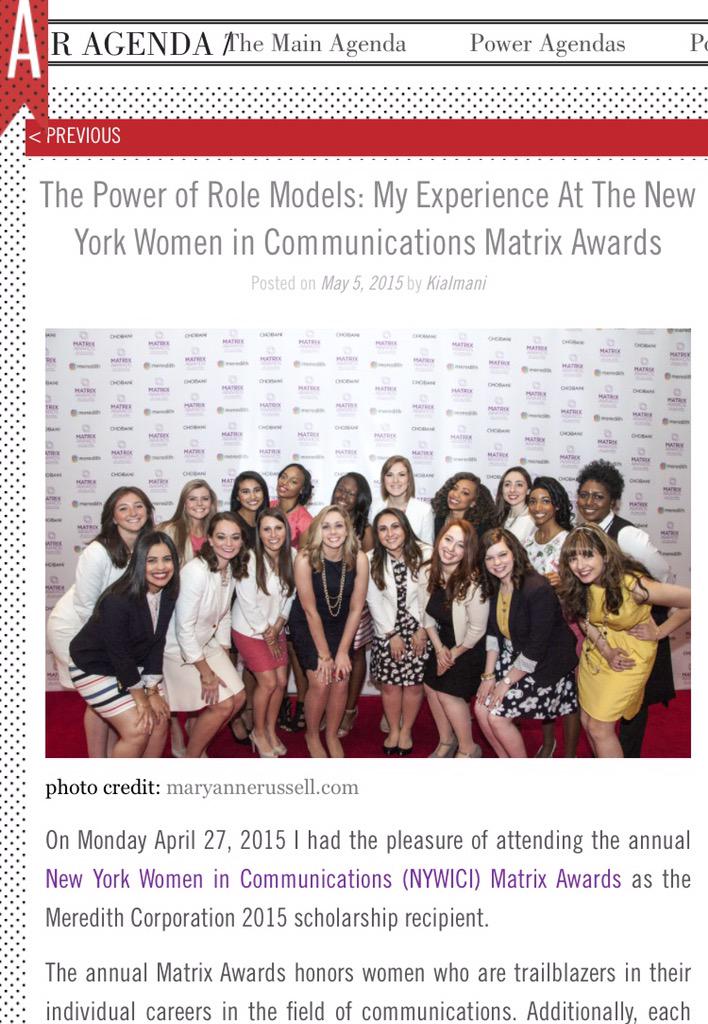 DearKiaImani's tweet photo. ☺️Head to @HerAgenda for the full run down of my AMAZING experience at #Matrix15 w/ @NYWICI : http://t.co/hvrSerxfjp http://t.co/uiOHPTlAyu