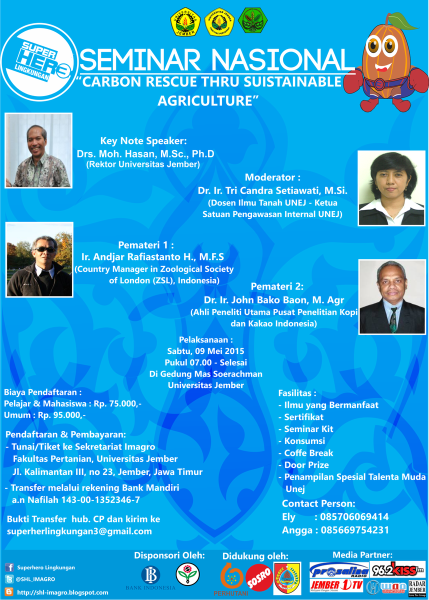 malem,ada sedikit perubahan nih pd Pemateri Seminar, tapi jngan kawatir, kami tlah siapkan pemateri yg gk kalah oke..