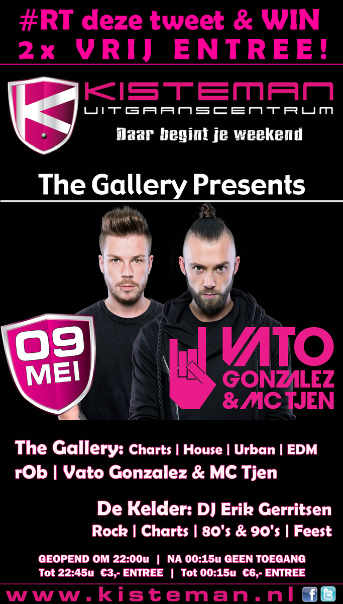 KmanStaphorst's tweet photo. Zaterdag in tha house: @vatogonzalez &amp; @mctjen!!! We geven weer een aantal vrijkaarten weg! #RT en win die tickets! http://t.co/h4pExD783P