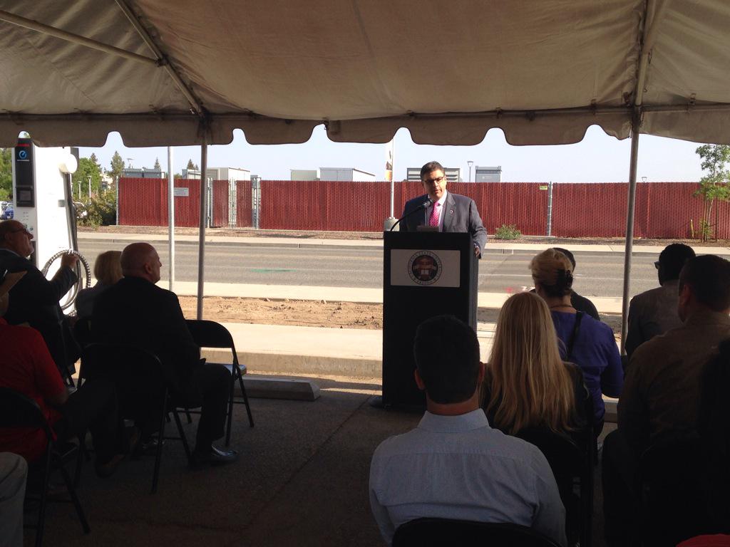 "Today, we're showing our boldness by protecting the environment." <a href="/Fresno_State/">Fresno State</a> <a href="/JosephICastro/">Joseph I. Castro</a> #EVchargingstation