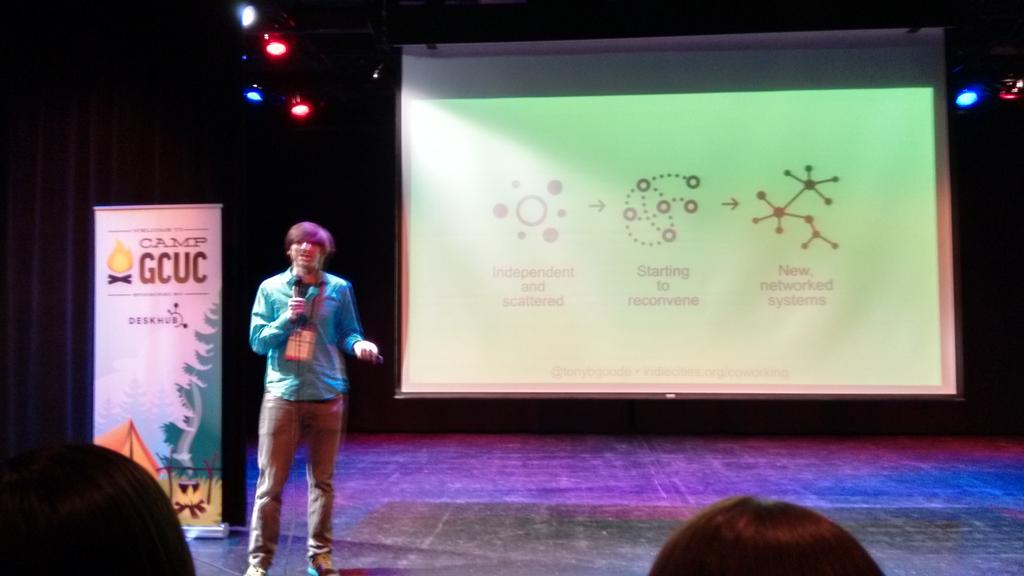 ndrewconley's tweet photo. @tonybgoode telling the #coworking #history #gcucusa #networkedsystems http://t.co/Ao6ayglftU