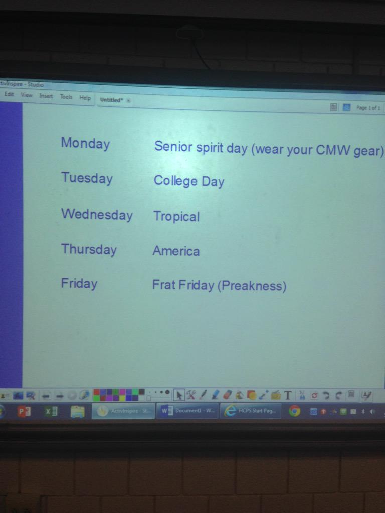 SCCcmw's tweet photo. Senior spirit week next week http://t.co/jzziNHd0Sv