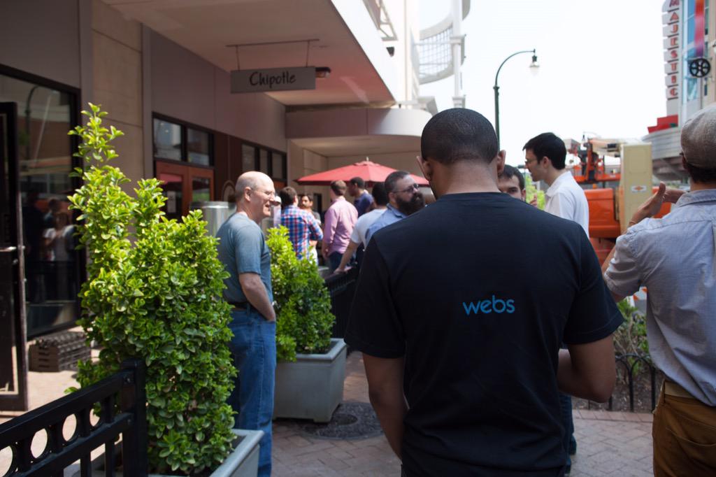 webs's tweet image. Some companies do #teambuilding at ropes courses...we take over Chipotle! #HumpDay #LifeAtVistaprint @ChipotleTweets