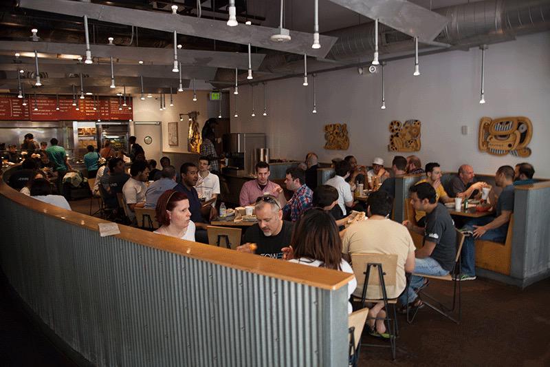 webs's tweet image. Some companies do #teambuilding at ropes courses...we take over Chipotle! #HumpDay #LifeAtVistaprint @ChipotleTweets