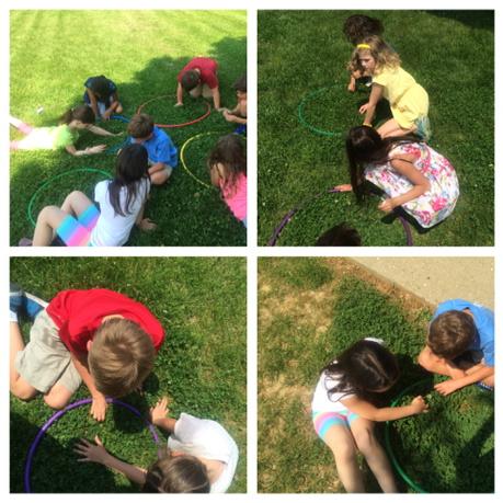 KCDLSScience's tweet image. 3rd graders are using hula hoops to help them locate four leaf clovers! 23 located so far! #gokcd