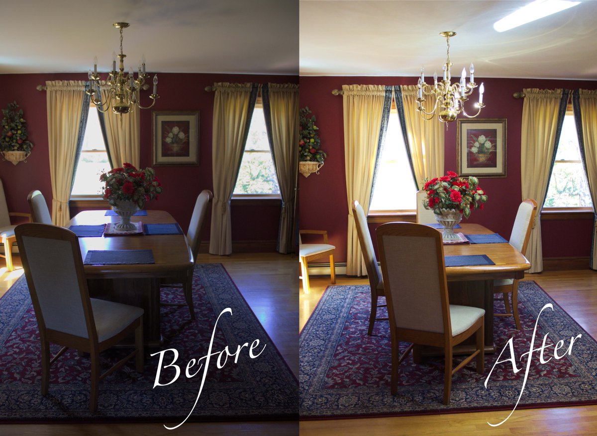 Wikoda's tweet photo. #Daylighting rooms with #heliostats can also save you #money! Look at the difference it made for this dining room! http://t.co/ASKp5LLYBQ