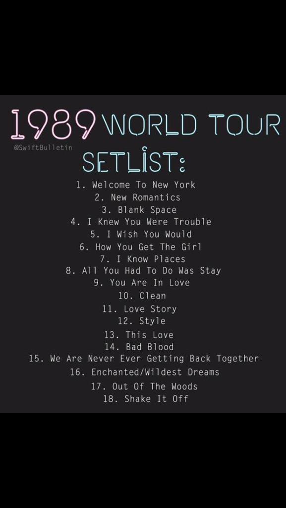 swift_1989_'s tweet photo. Setlist💁🏼 http://t.co/gzh2mNgPTz