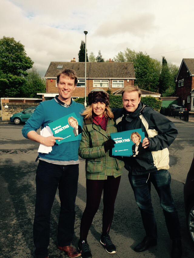 M_J_Naughton's tweet photo. The final push: getting @andreajenkyns elected in Morley and Outwood with @Gareth4RValley @sebastianmlowe #GE2015 http://t.co/l3e4AhnYNf