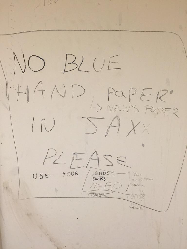 JackTeeling's tweet image. Just noticed this in Newmarket - builder bathroom humour #nospellcheck
