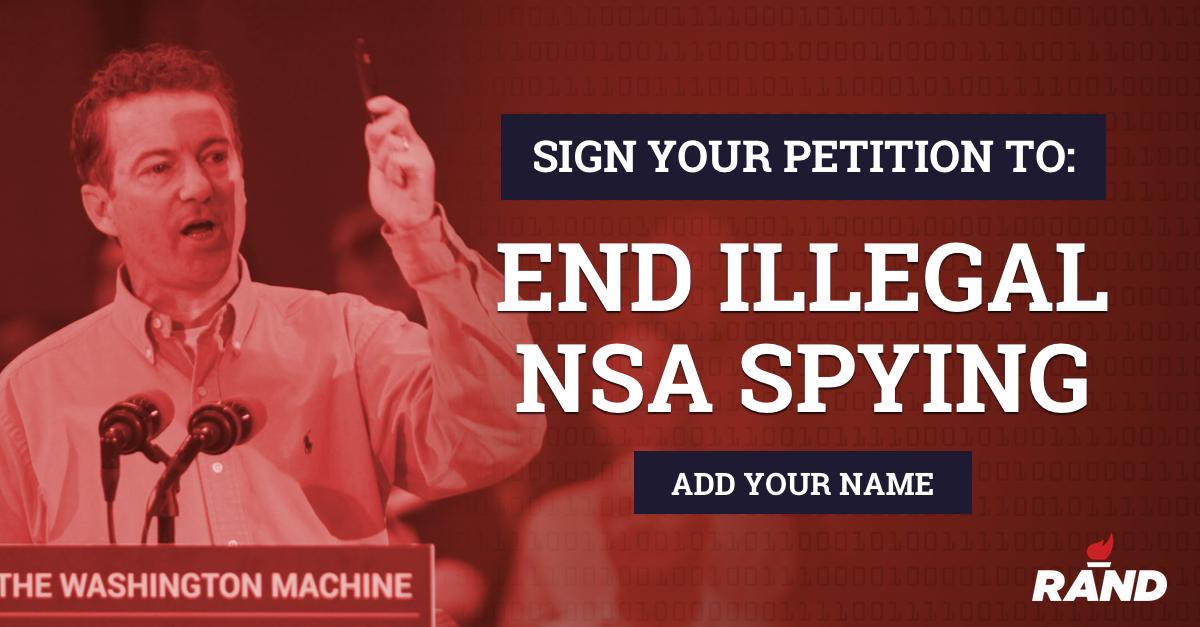 RandPaul's tweet image. Help stop Pres. Obama's unconstitutional NSA spying program, add your name now: randpaul.com/f/end-illegal-…