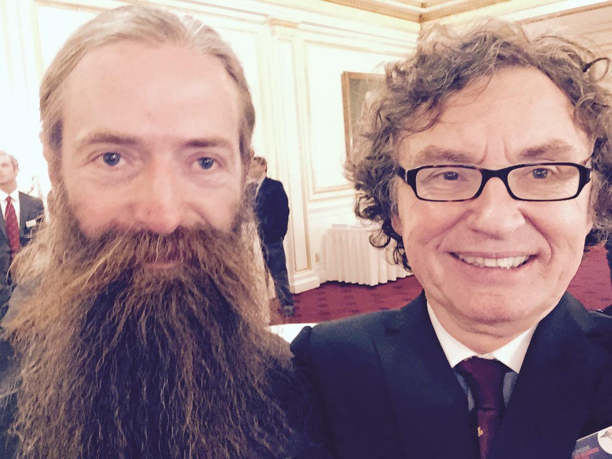 walterdebrouwer's tweet photo. With @aubreydegrey in New York all dressed up for the panel #FTUSHC http://t.co/tEJ8ZHqChj