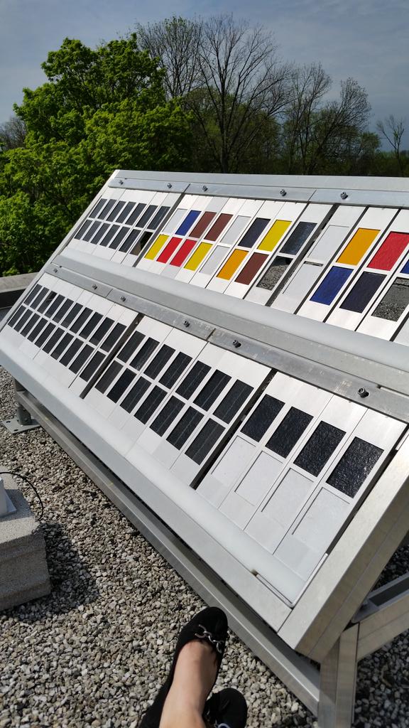 AmandaNorbutus's tweet photo. Sitting on the roof of the Chem bldg, watching mural coatings dry inthe gorgeous sunshine.  All in a day's work! http://t.co/iuIZie26nZ