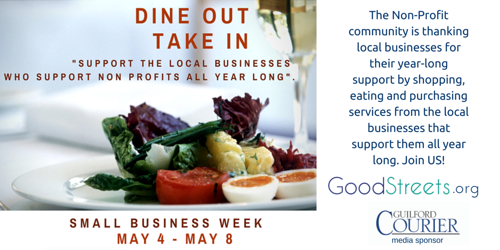 GoodstreetsOrg's tweet photo. Eat out take in and say thnx to local biz for all they do for non profits and community groups all year. #SBW2015 http://t.co/5HTqvFlmk8