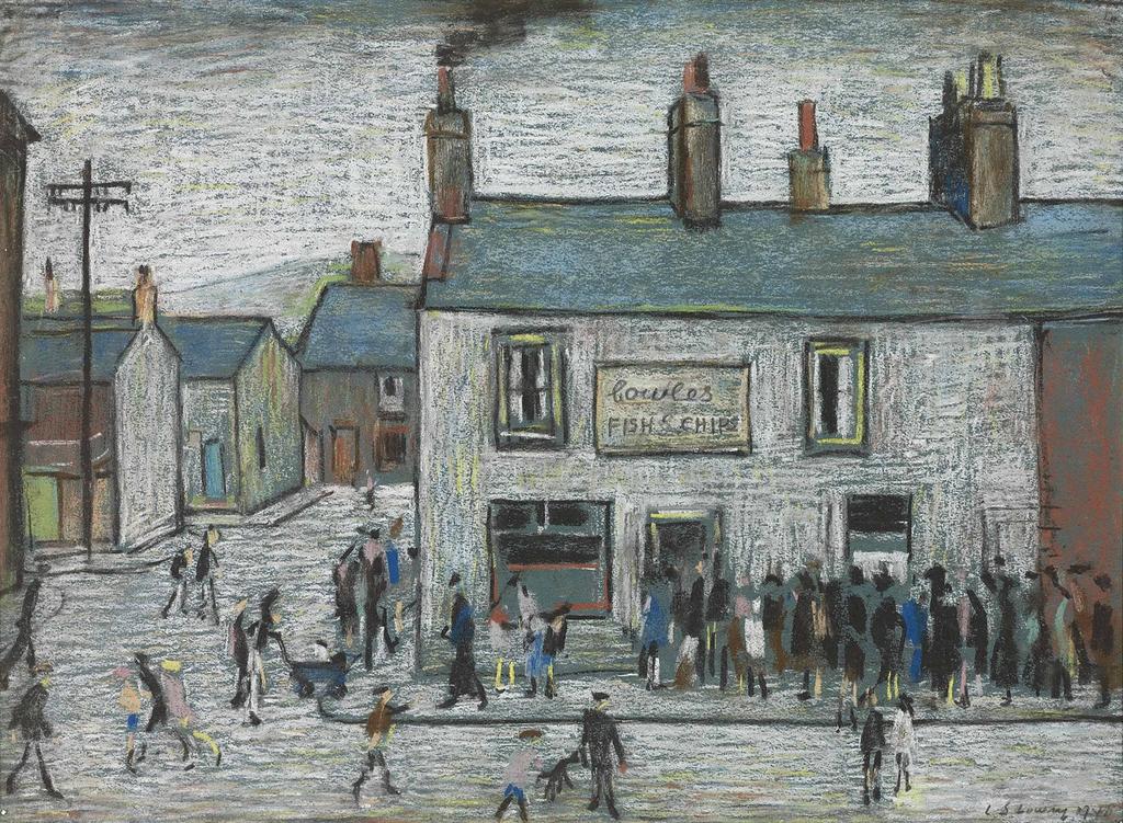 Ernest_World's tweet photo. In an ironic twist, LS Lowry once did a painting of a Cowle's chippy in Cleator Moor http://t.co/ET8dF5QRDp