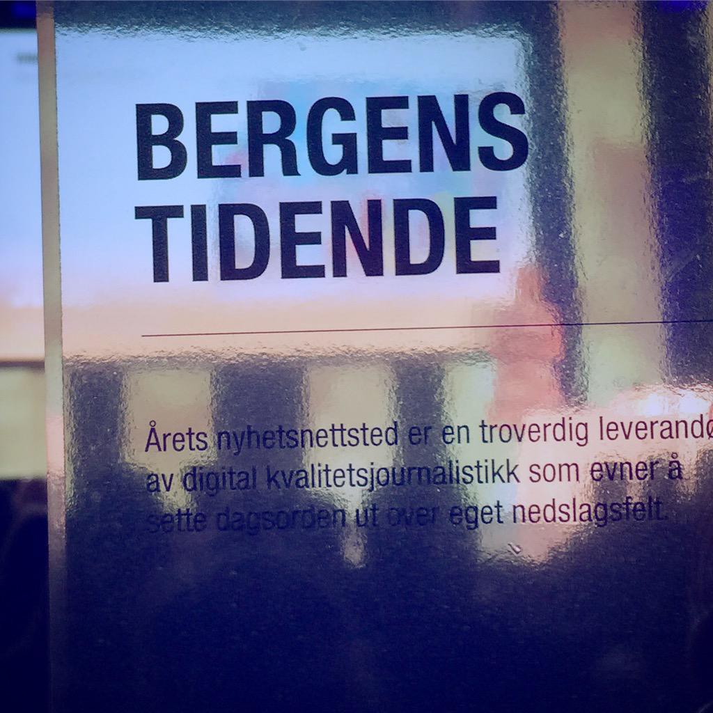 Vi er årets nyhetsnettsted <a href="/btno/">Bergens Tidende</a> #medieprisene15 #mediepriser