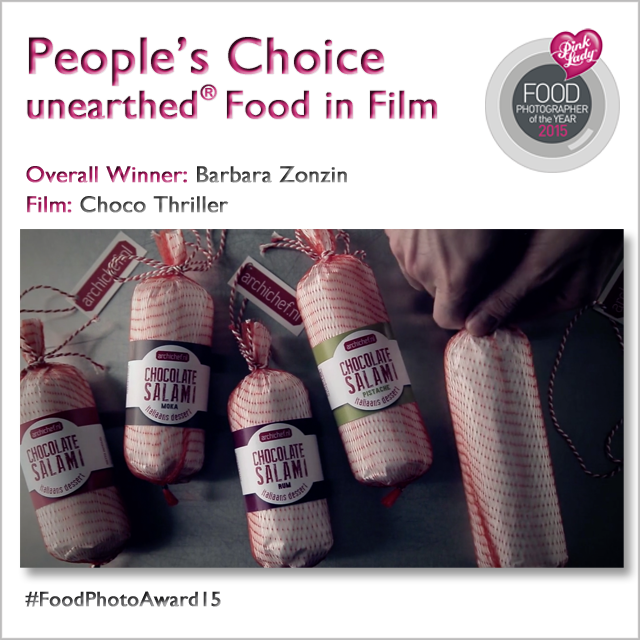 FoodPhotoAward's tweet photo. People’s Choice @foodsunearthed #foodinfilm winner: @BarbaraZonzin Film: Choco Thriller
#FoodPhotoAward15 http://t.co/eQV0lnQDhB