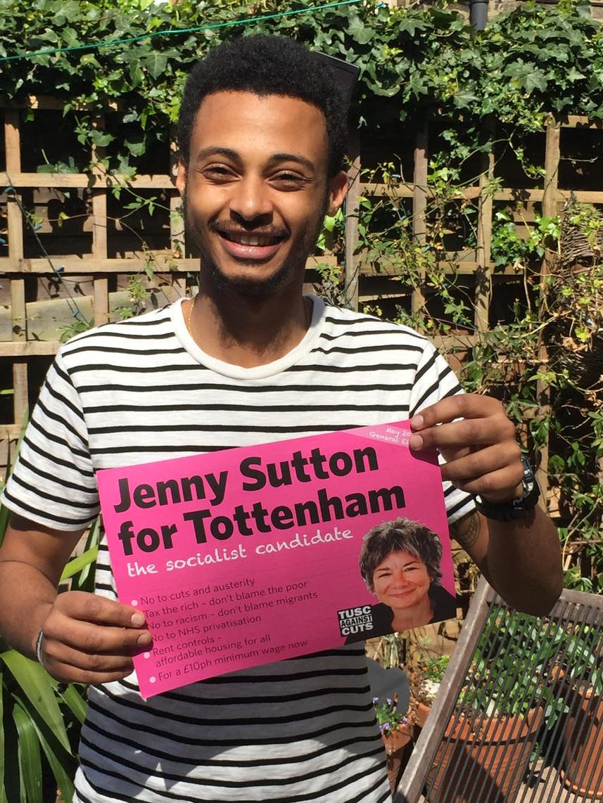 jenny4tottenham's tweet photo. Turning #Tottenham Pink against racism and migrant blaming #tusc2015 http://t.co/Hci2tdfXct