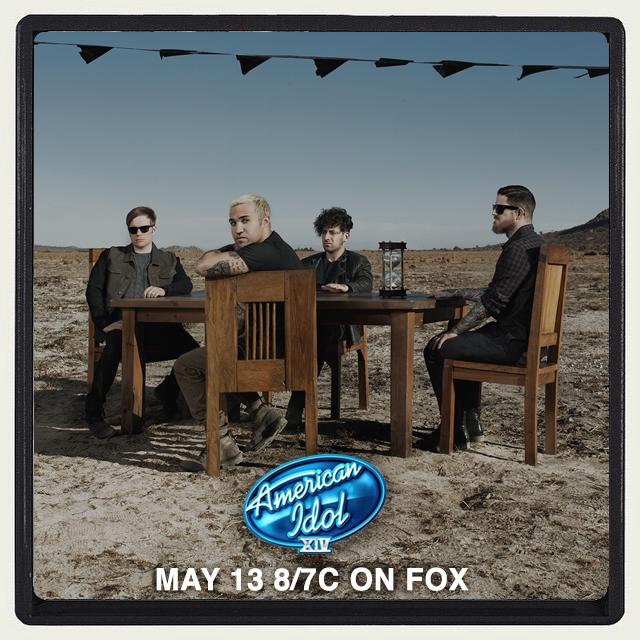 falloutboy's tweet photo. look who’s playing the @americanidol finale next week 😜 tune in on the 13th http://t.co/c4Tj9lZxr4