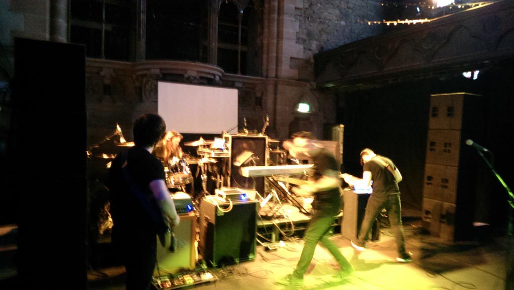 Always a pleasure to see the bold <a href="/muoband/">MountainsUnderOceans</a>. Even if you do have to stand in a flooded venue for it.