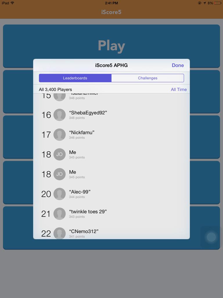 jaida423's tweet photo. @DCAPHUG well my @iscore5app keeps exiting out on the last level and il never get those 20 bonus points #forever18th http://t.co/Muk1VEAu1L