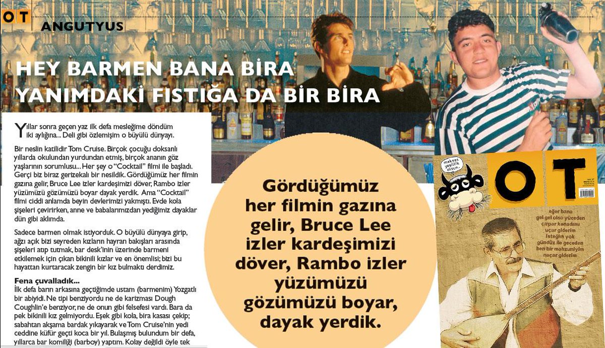 otdergi's tweet photo. Bruce Lee izler kardeşimizi döver, Rambo izler yüzümüzü gözümüzü boyar, dayak yerdik… @angutyus #OTdergi Mayıs http://t.co/RDoS0sMLho