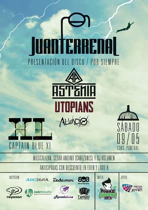 alvaciorock's tweet photo. NO ESPERÉS, HACETE D TU TICKET YA PARA @captainbluecba 
@juanterrenal JUNTO A @Asteniaoficial @losutopians Y NOSOTROS http://t.co/t4bjxmsQcY
