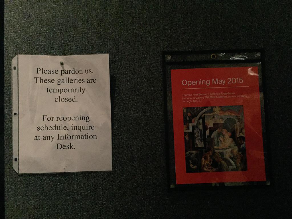 willcrow's tweet photo. #metquestpower This gallery closed due to manpower.  Gallery transformation. http://t.co/QjKaIKwPof