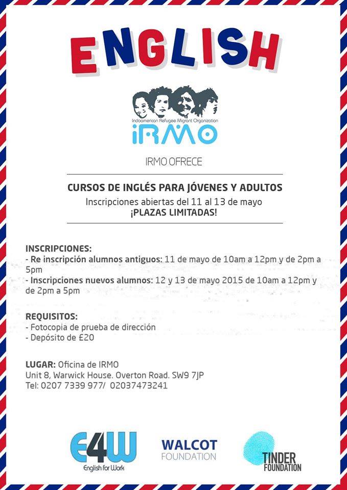 IRMOLondon's tweet photo. IRMO is providing #freeESOLcourses and #freeITclasses!
Enrolment starts next week! Limited availability http://t.co/YRoHijiDg3