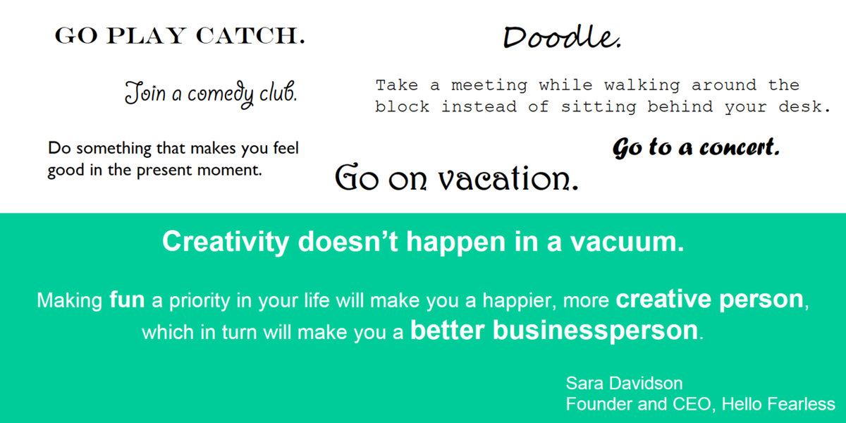 EdelmanPR's tweet photo. Wednesday #WellSaid: @SaraDavidson on why making time to have fun can improve productivity http://t.co/F9QqdjqUnj http://t.co/vjsatBudeC