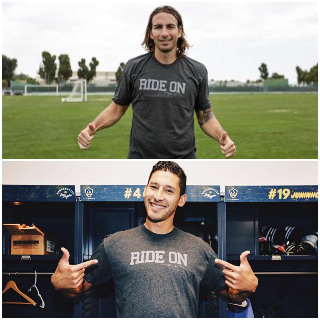 TourdePier's tweet photo. @Omar4Gonzalez &amp; Alan kick cancer’s butt in their #RIDEON shirts http://t.co/u3aDpfe40T #alangordon #omargonzalez http://t.co/xZEOpAvN00