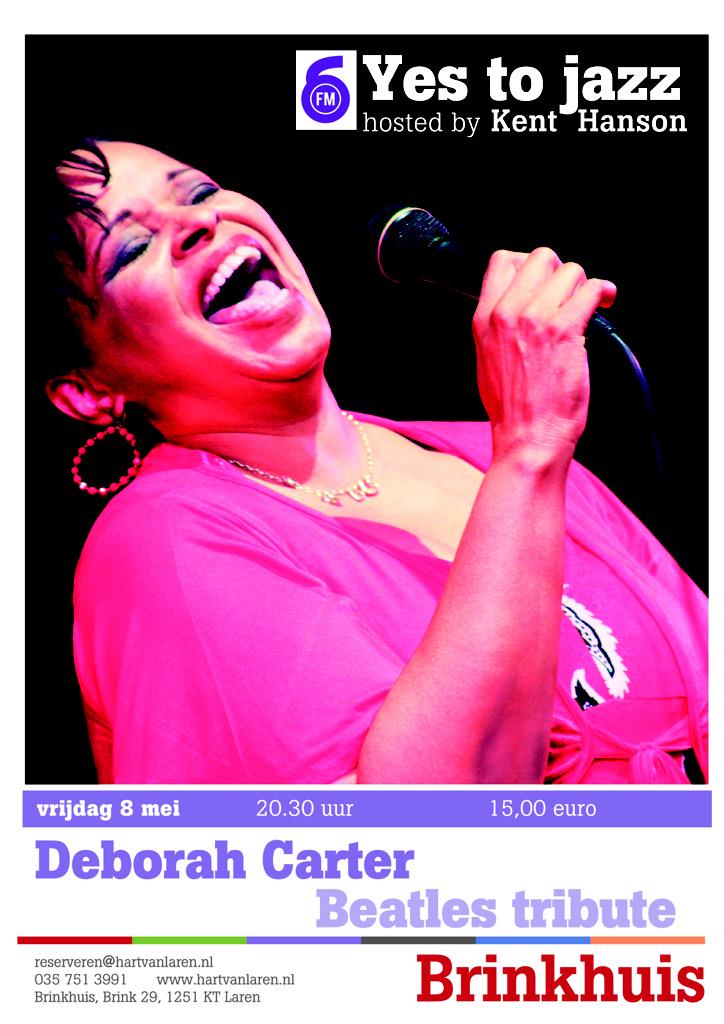 yestojazz's tweet photo. Vrijdag 8 mei: Deborah J. Carter in het Brinkhuis te Laren NH: een intiem concert en radio-opnames voor YES TO JAZZ!! http://t.co/3P74L8V6dd