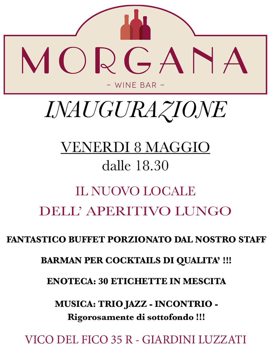 MatteoZedda's tweet photo. @mekgen 
VENERDÌ 8 MAGGIO
INAUGUAZIONE MORGANA http://t.co/5M7OWwFbOL