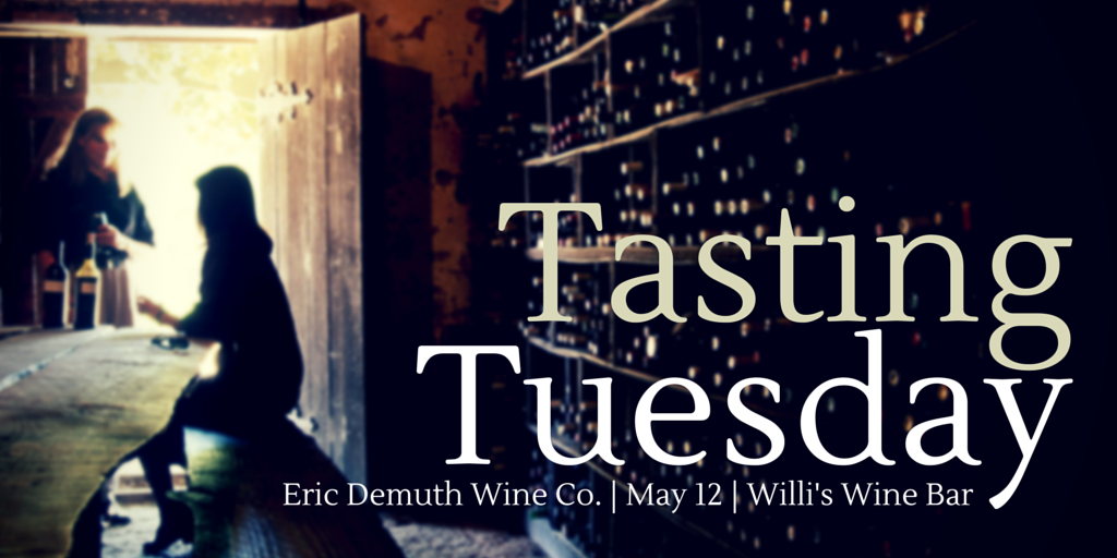 Meet winemaker Eric Demuth (<a href="/EricDemuthWines/">Eric Demuth Wine Co</a>) May 12 at Tasting Tuesday. Info &amp; tix: wwbtt15.eventbrite.com