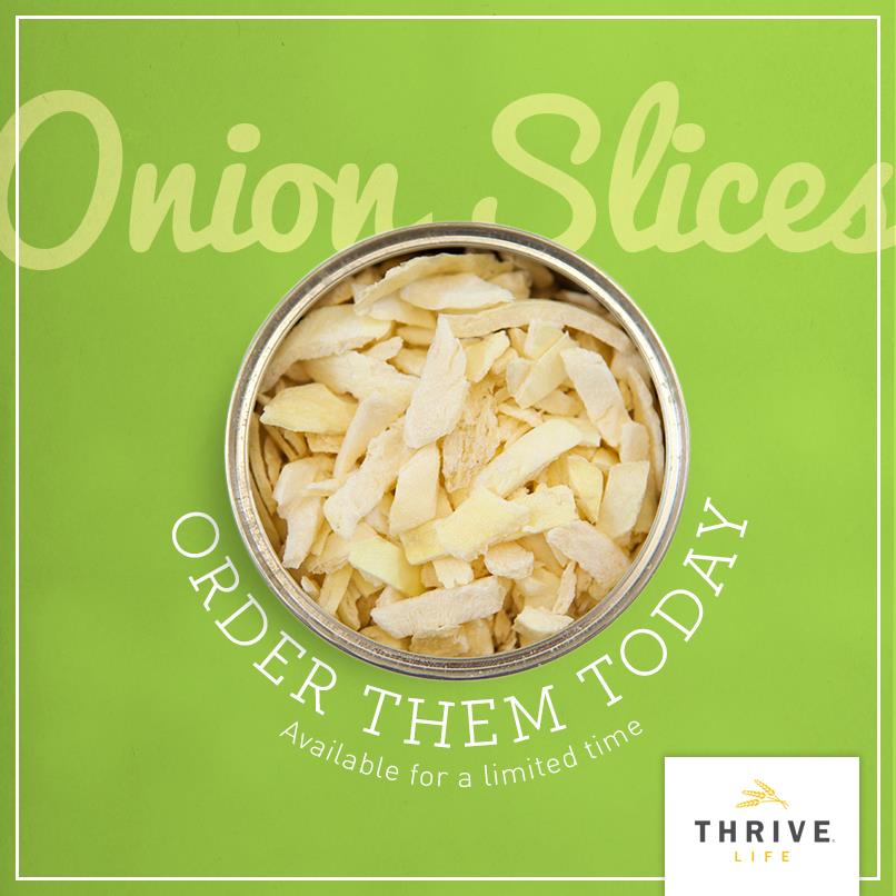 ThriveLifeLLC's tweet photo. Say hello to our new Onion Slices. Check them out here -http://t.co/W4FS2xNvda #OffTheShelf http://t.co/2Ye3bBrRr9
