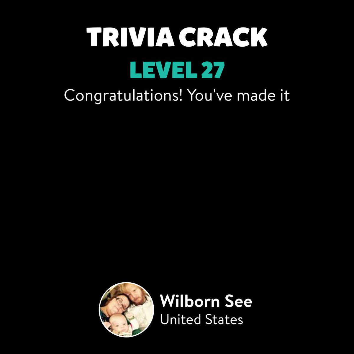WilbornSee's tweet photo. Wilborn See just leveled up to Lv. 27 on Trivia Crack! http://t.co/j5bdS7OcOH http://t.co/OHxq88zxnv