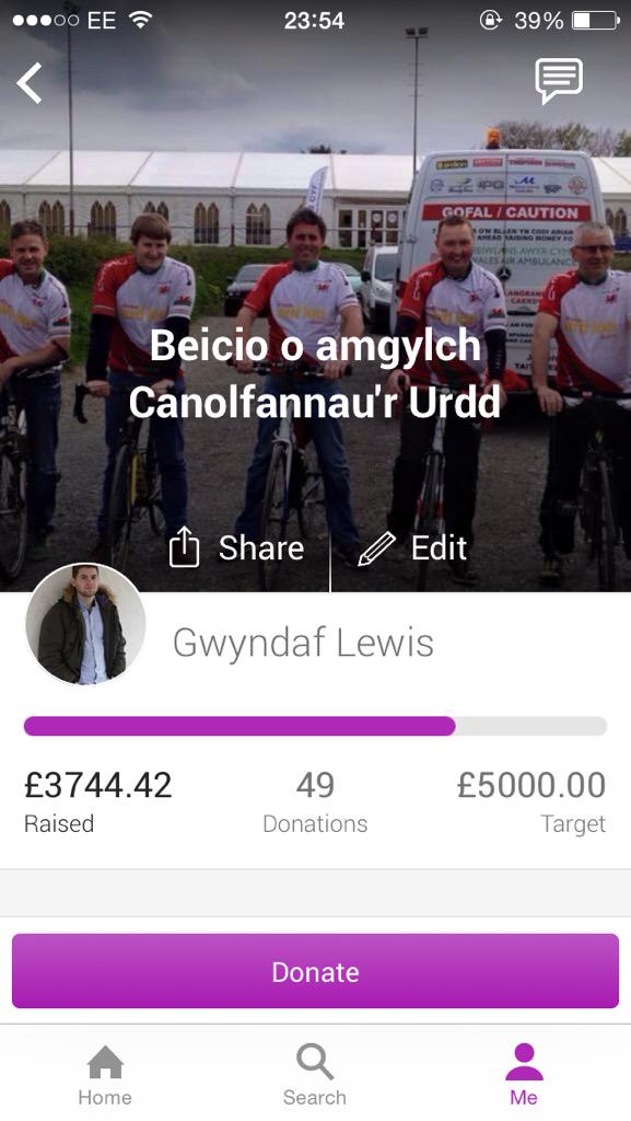 Beicwyr220's tweet photo. @GutoHarries - Taith feicio wedi cwblhau, ond ddim y targed o £5,000 i @air_ambulance...
http://t.co/KViBFl6QIM http://t.co/FWcKaw2K3X