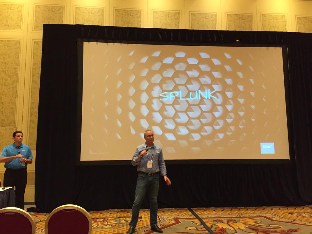 bscottcassell's tweet photo. @splunk discussing the power of the #Splunk  &amp; #EMC partnership leveraging the #DataLake. Very Powerful! #hunk http://t.co/v5bVs7gtDg
