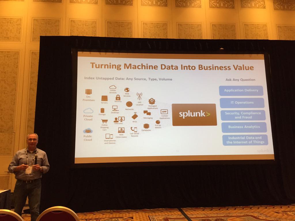 bscottcassell's tweet photo. @splunk discussing the power of the #Splunk  &amp; #EMC partnership leveraging the #DataLake. Very Powerful! #hunk http://t.co/v5bVs7gtDg