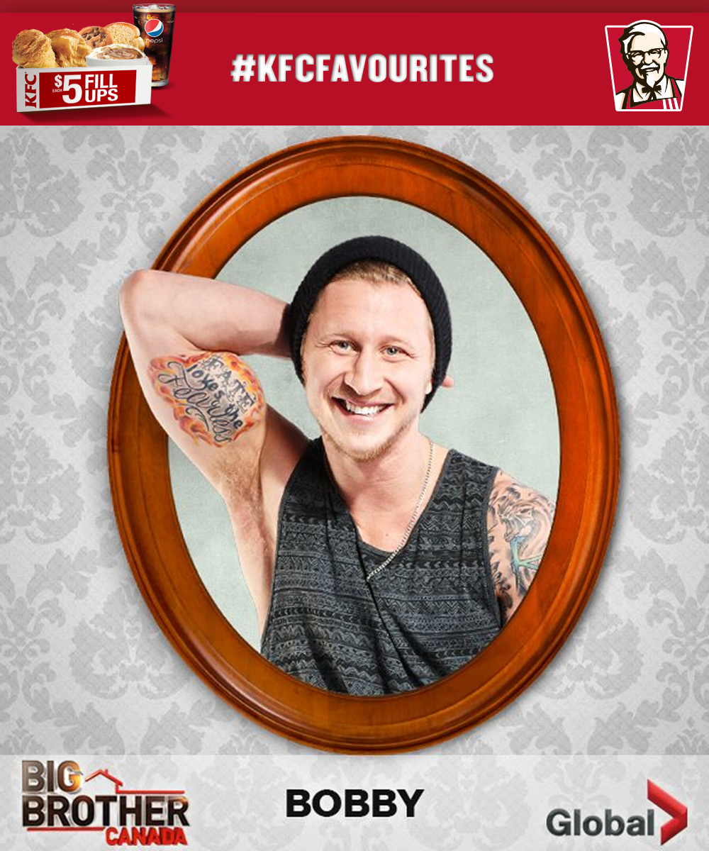 kfc_canada's tweet photo. RT if #BBCANBOBBYโs got gameโ#Win* a seat at the finale http://t.co/ayN3b6alE8. #KFCFavourites http://t.co/yg2acFnIPi
