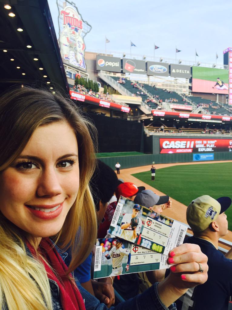 ClyntReddy's tweet photo. After a great time at #drive15, now at the Twins game with Annie thanks to our friend @JosiahKennealy #blessingbombed http://t.co/6Mv9EUpyOJ