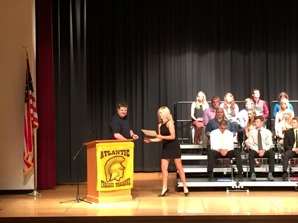 atlanticFFA's tweet image. Congrats to Savannah S and Adam F for receiving the Atlantic FFA Alumni Scholarship  tonight at Senior Awards night