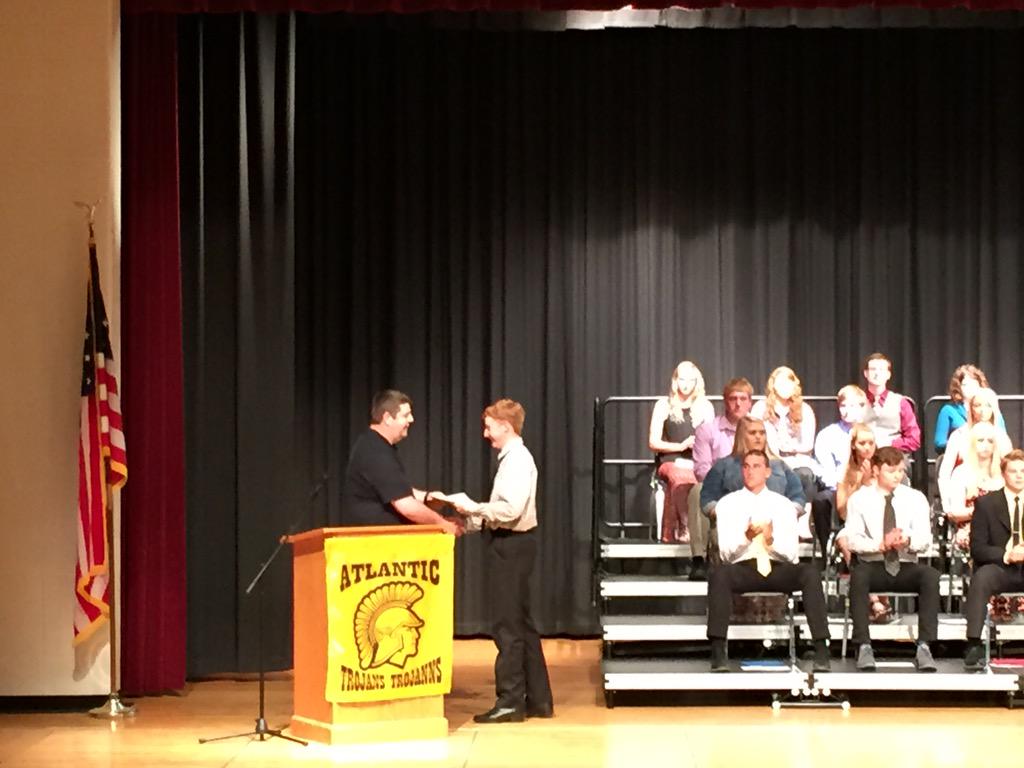 atlanticFFA's tweet image. Congrats to Savannah S and Adam F for receiving the Atlantic FFA Alumni Scholarship  tonight at Senior Awards night