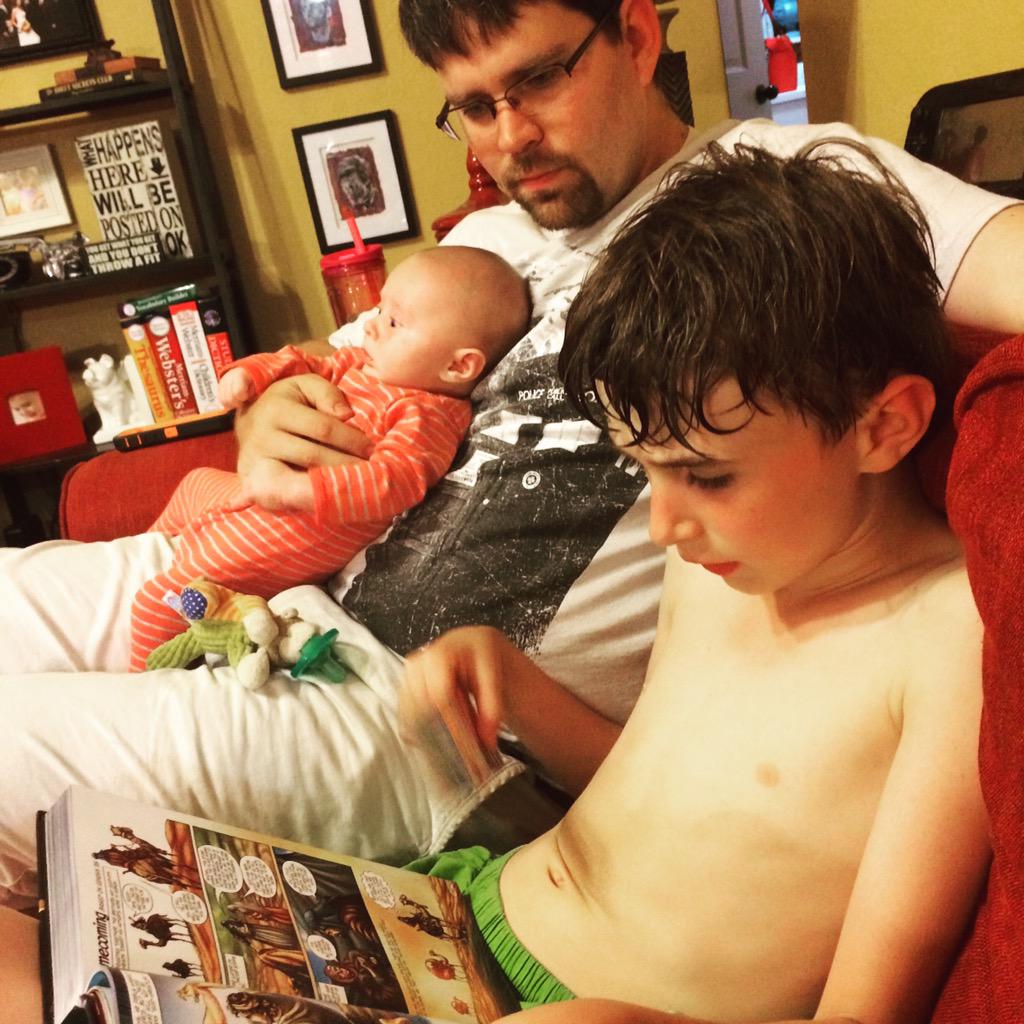 ashtheauthentic's tweet photo. Bible Time with my boys.  #ActionBible http://t.co/fSLfNr1xRr