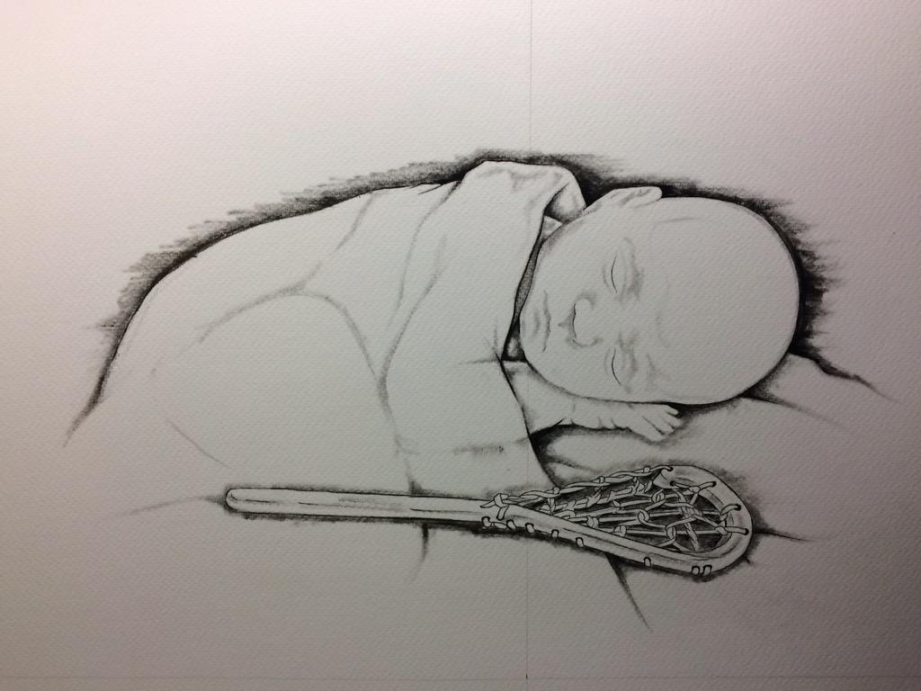MohawkArtDesign's tweet photo. #Iroquois father "Presented" newborn son a wooden #lacrosse stick. #traditional #art #baby #Mohawk #MohawkArt http://t.co/f4GQyuHs0k
