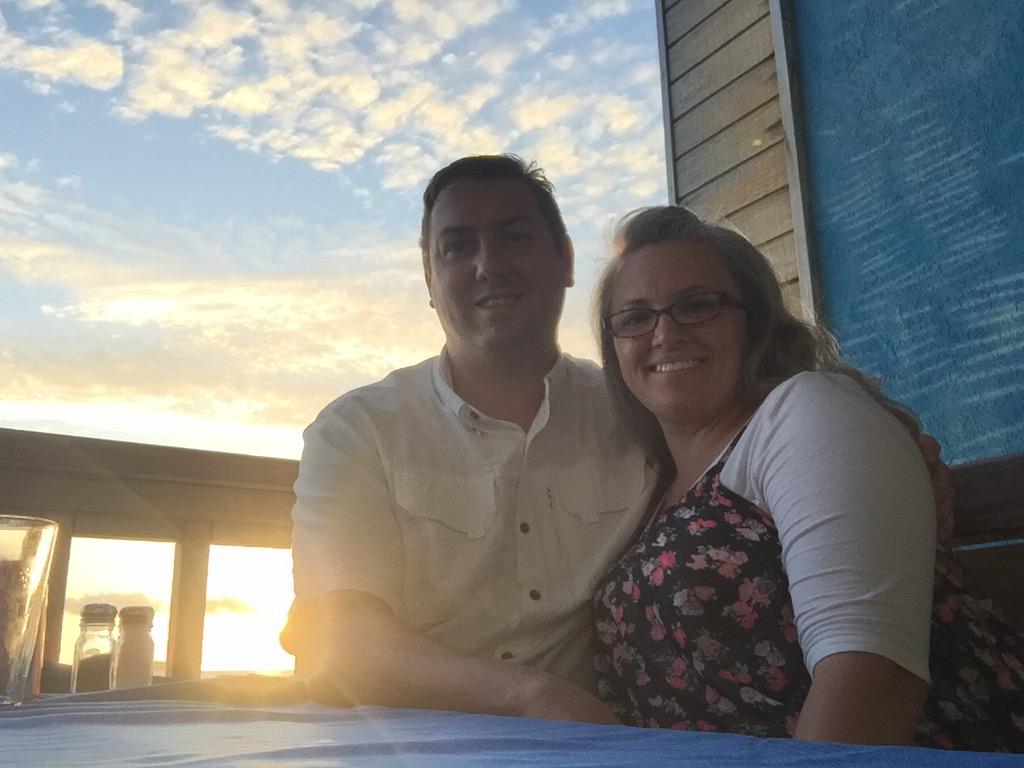 ShannonRScott's tweet photo. Sunset celebration with my wife and best friend. 20 years of marriage and it keeps getting better! http://t.co/QRTXnhhJzd