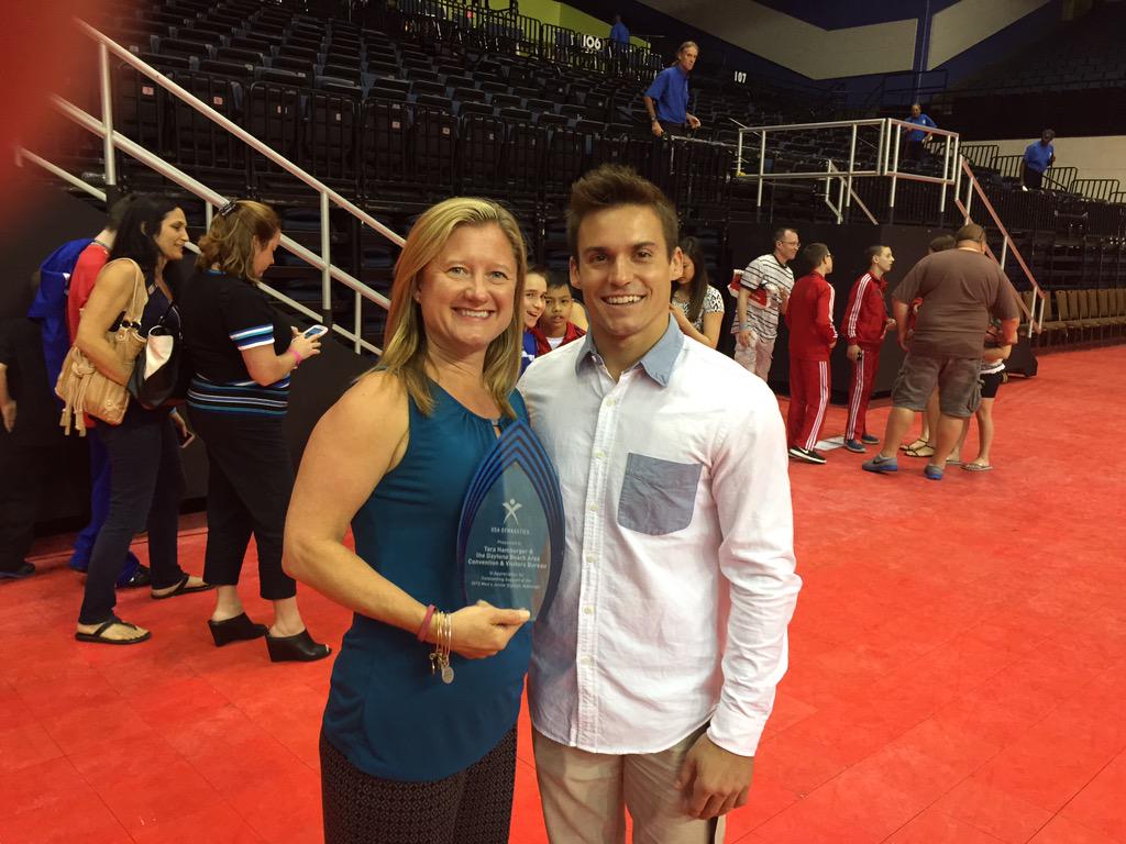 TaraHamburger's tweet photo. Thank you guest speaker @SamuelMikulak  for a  perfect start to the 2015 USAG JO Men's  Nationals @DaytonaBeachFun http://t.co/BUOPEVVrx3